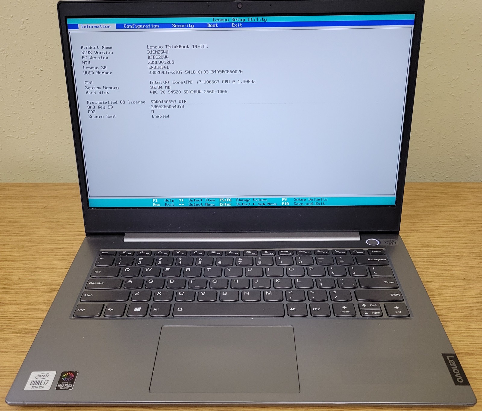 Lenovo ThinkBook 14-IIL i7-1065G7 1.30GHz 16GB DDR4 256GB NVMe NO OS/HDD gallery