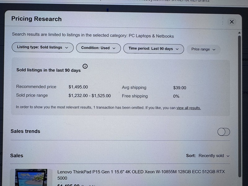 Lenovo ThinkPad P15 Gen 1 Xeon W-10855 RTX 5000 4K OLED Touch 32GB MEM 512GB SSD gallery
