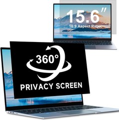 4-way 360° Laptop Privacy Screen For 15.6 Inch 16:9 Computer, Removable Anti Gla