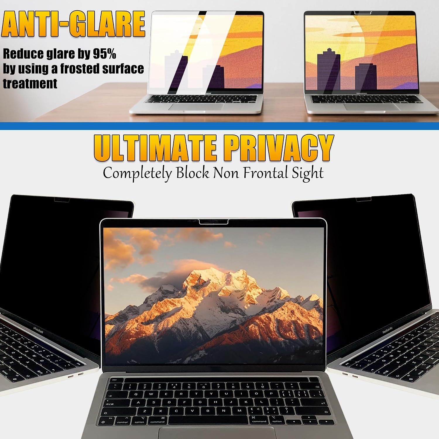 MacBook Pro 14 Inch (2021-2026, M1-M5) Privacy Screen Protector - Anti-Glare, Bl gallery