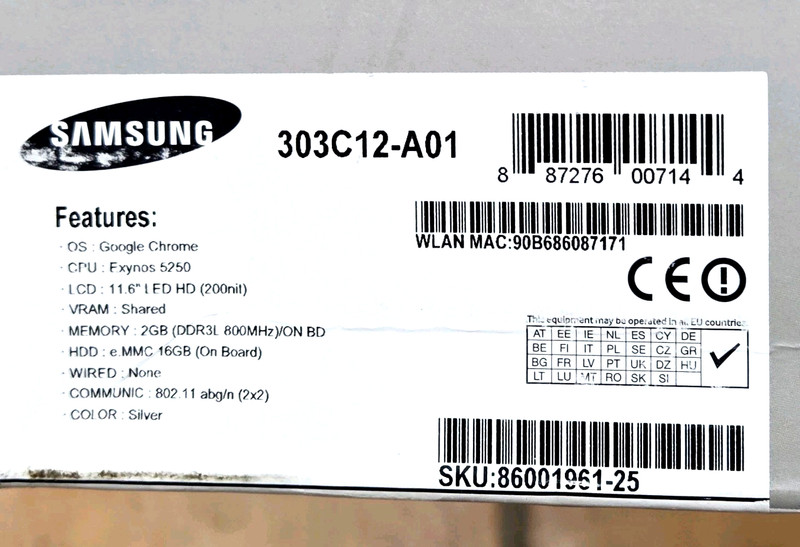 New Samsung XE303C12-A01US 11.6" Chromebook Exynos 5250 16GB SSD 2GB RAM 320042 gallery