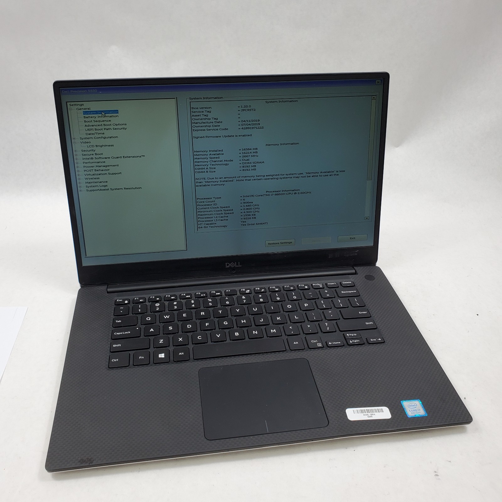 Dell Precision Intel Core 5530 i7-8850H 2.6GHz 16GB RAM 1TB NVMe P2000 NO OS gallery