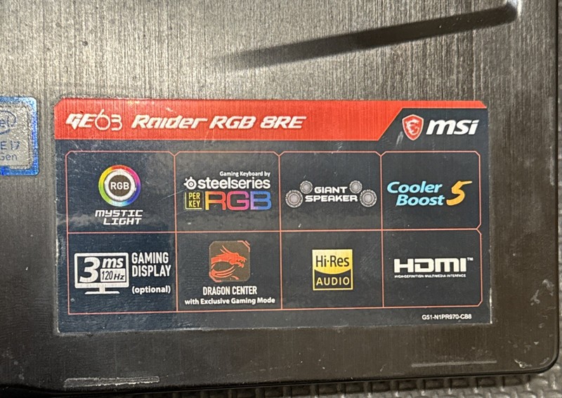 MSI GE63 RAIDER RGB 8RE GAMING LAPTOP INTEL I7 8th Gen NVIDIA GTX gallery