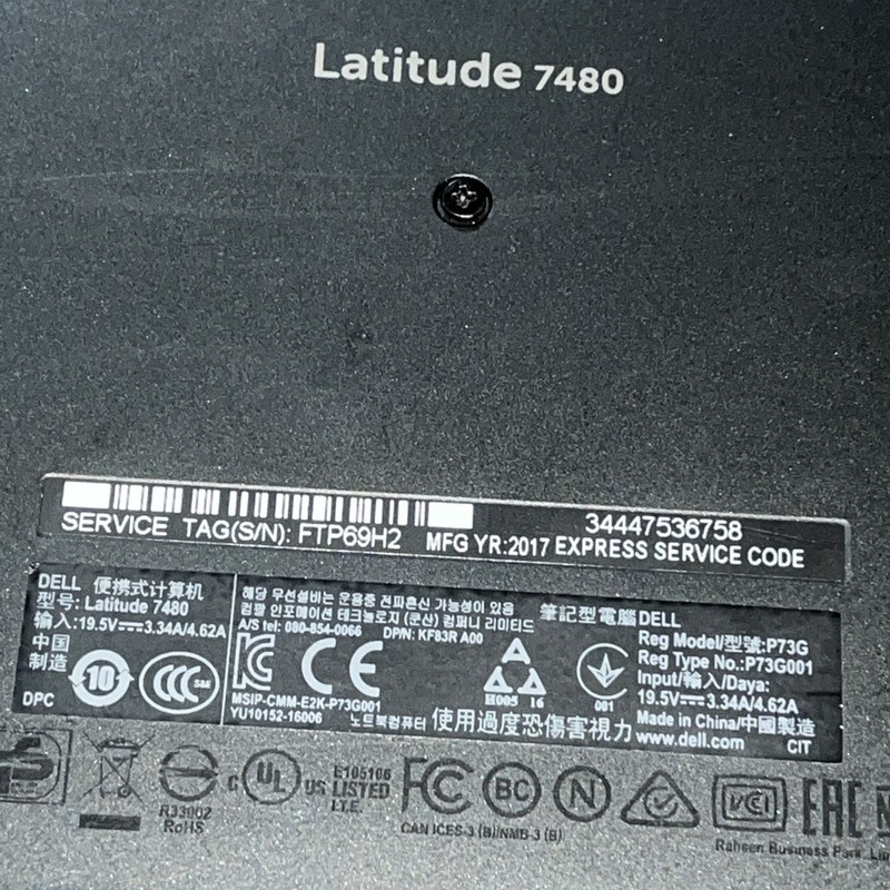 DELL LATITUDE 7480 INTEL CORE I7-7600U 8GB RAM NO HD gallery