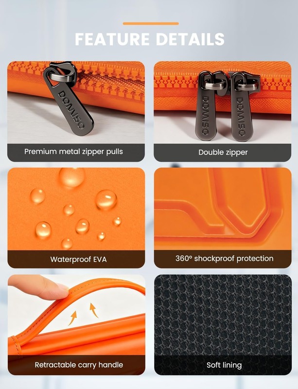 Laptop Sleeve for 17.3" ZBook Fury G8/MSI GS73VR Stealth Pro - Orange Handle Cas gallery
