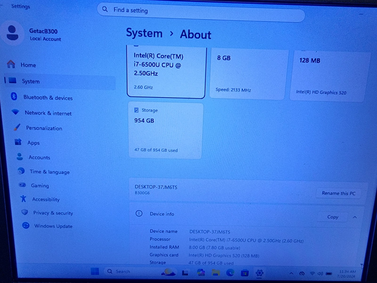 Getac B300 G6 i7 6500U CPU laptop 1tb SSD 8gb Ram Office 2024 Win 11 pro gallery