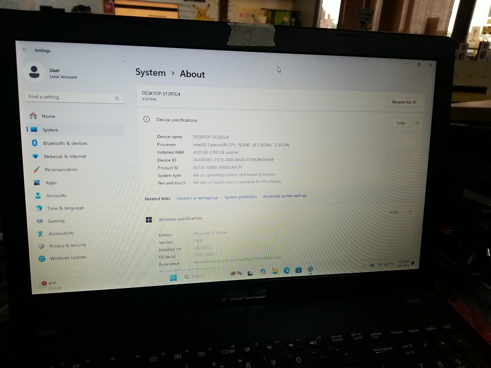 Asus Notebook PC Laptop Ar5b125 Black X551m Sonic Master. Read Description gallery