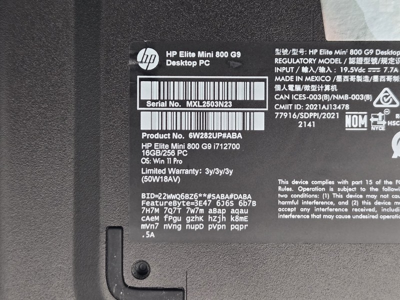 HP Elite Mini 800 G9 I7-12700 512GB SSD 16GB W11P gallery