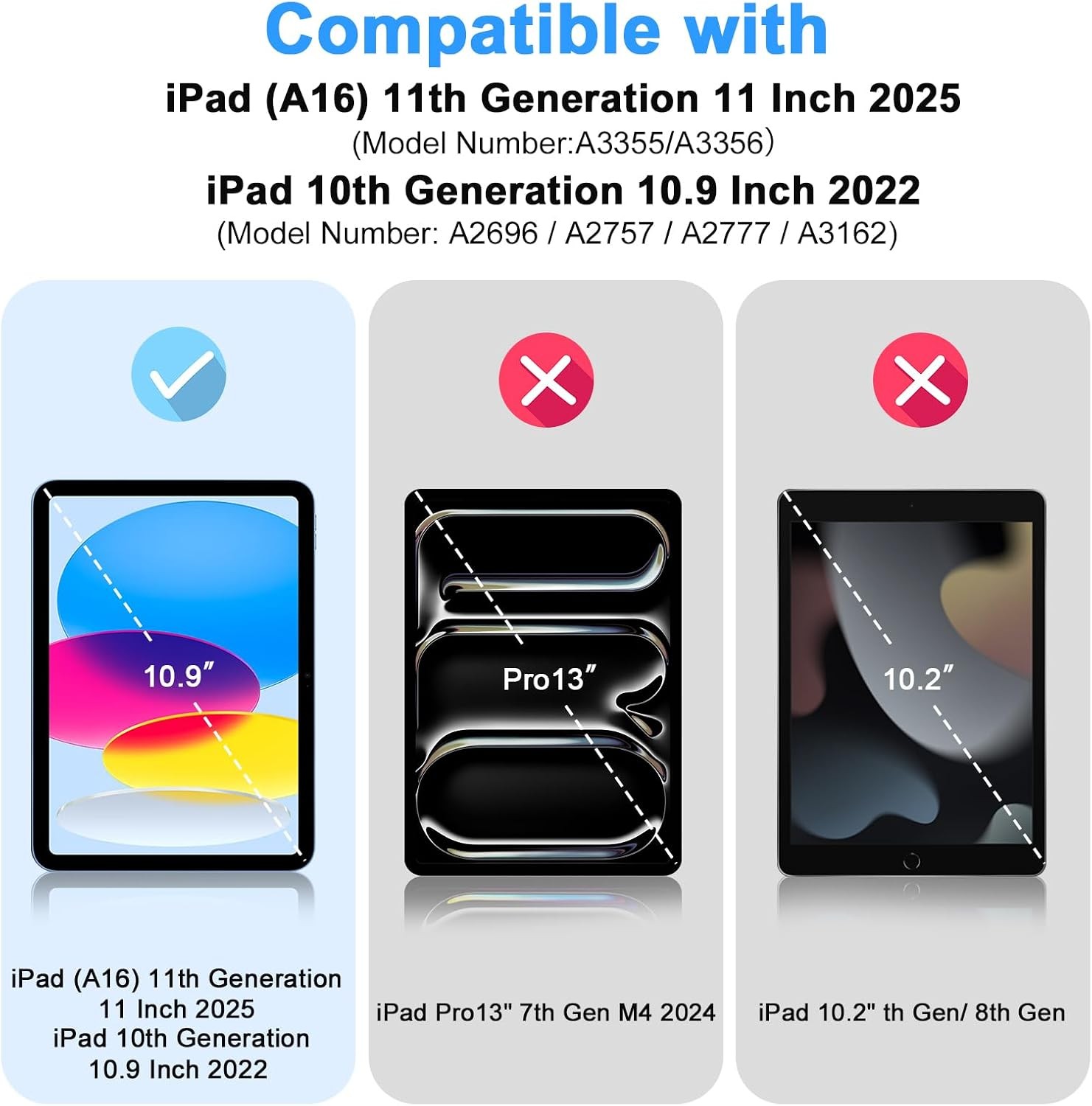 2 Pack Tempered Glass Screen Protector for iPad 11th Gen 2025 & 10th Gen 2022 gallery
