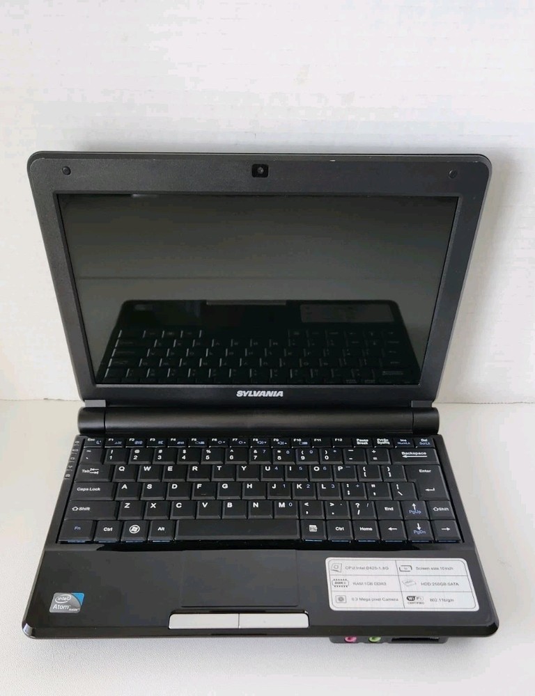 Vintage Rare Sylvania Mini Netbook Laptop SYNET61601X Intel Atom Windows XP SP3