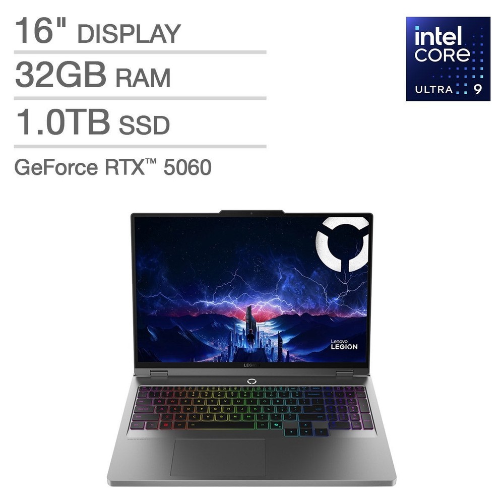 Lenovo Legion 5i 16" Gaming Laptop - Core Ultra 9, GeForce RTX 5060, 32GB, 1TB