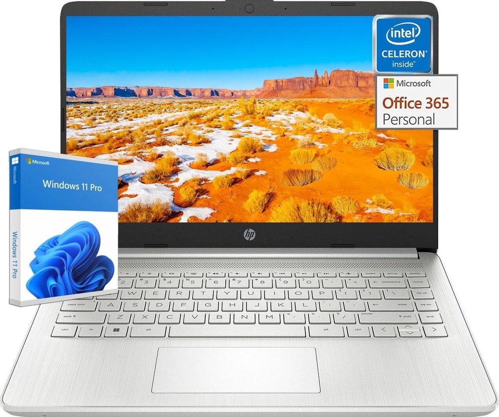 HP Newest 14" Laptop Intel Quad-Core UP TO 16GB RAM,128GB eMMC Win 11 pro