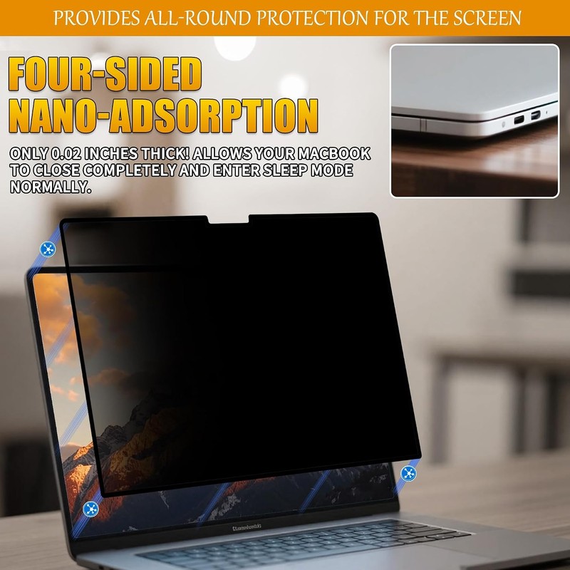 MacBook Pro 14 Inch (2021-2026, M1-M5) Privacy Screen Protector - Anti-Glare, Bl gallery