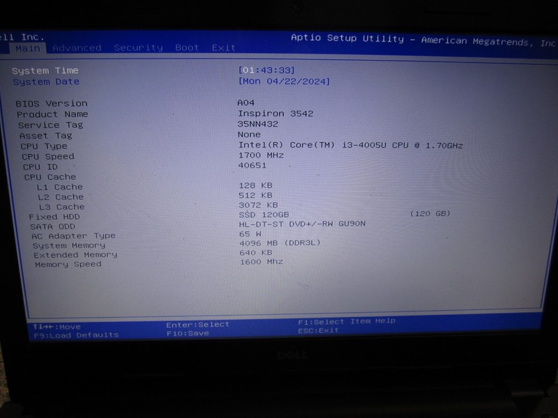 DELL INSPIRON 15-3542 -15.6" -Core i3-4th Gen 4GB RAM/120GB SSD, DVD-RW , WIN10 gallery