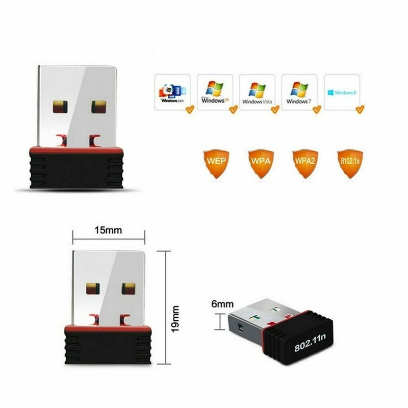 USB WiFi Wireless Adapter Mini Network 300Mbps Windows MAC Linux 802.11n gallery