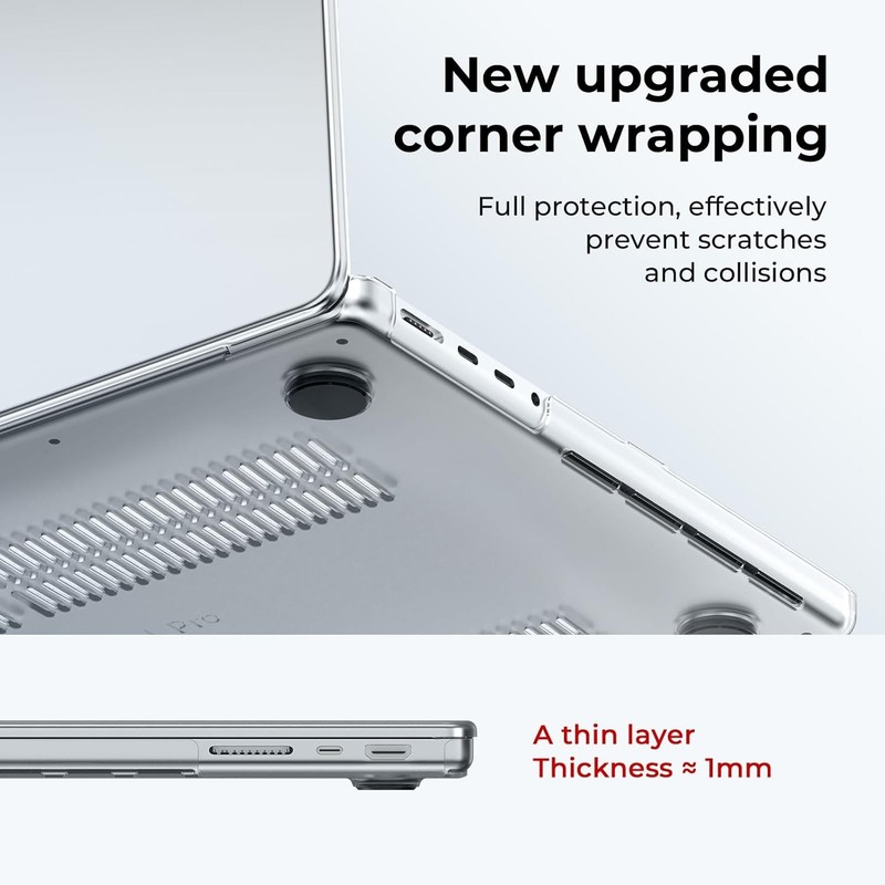 Case for MacBook Pro 16 inch M5-M1 Pro/Max 2026-2021, Crystal Clear Hard Shell gallery