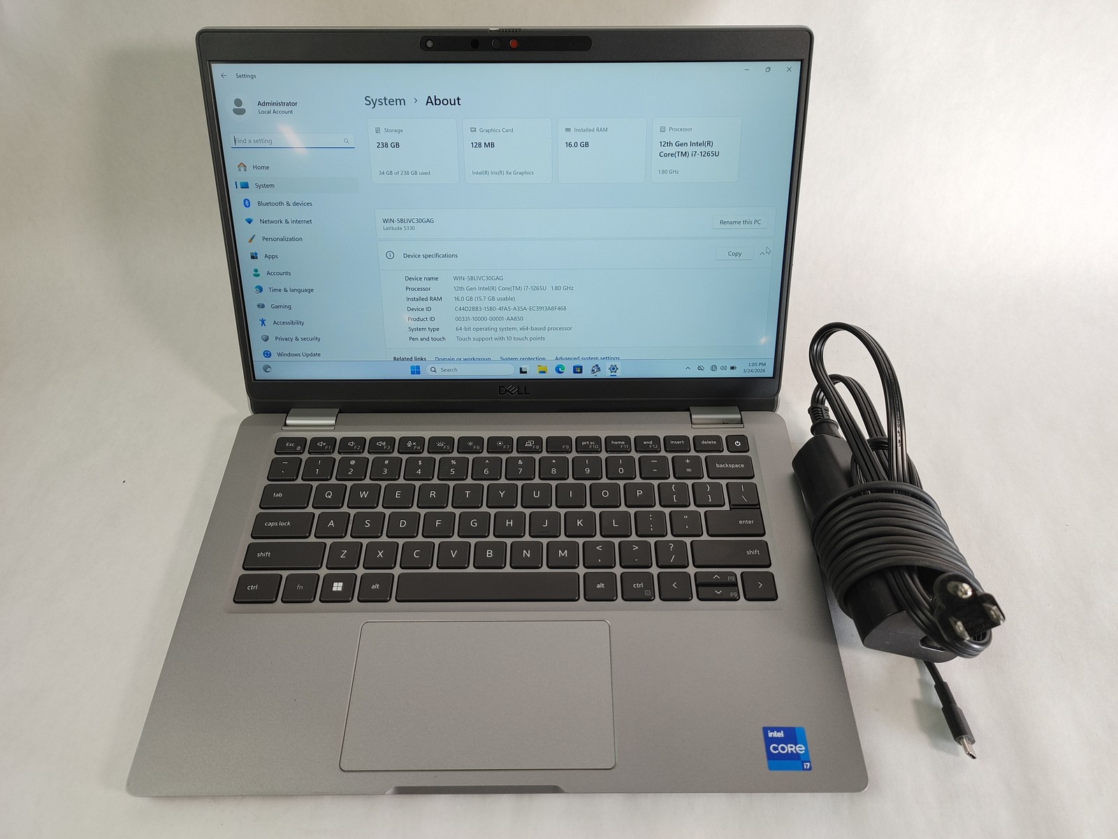Dell Latitude 5330 Core i7-1265U 1.80 GHz 16 GB DDR4 256 GB NVMe Windows 11 Pro gallery