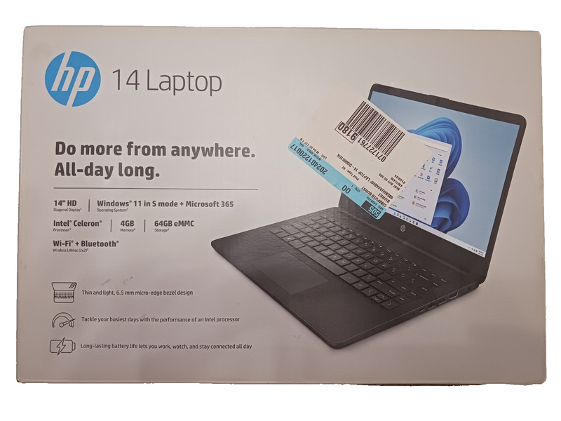 HP 14" DQoo51DX LED Black Intel Celeron N4120 4GB RAM 64GB EMMC gallery