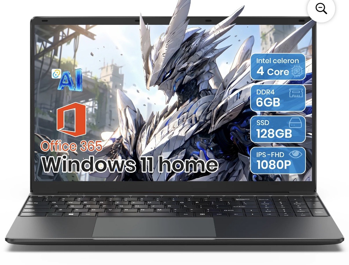 SGIN 15.6in Laptop 6GB DDR4 128GB SSD Windows 11 w/ 4-Core Intel Celeron Laptop gallery