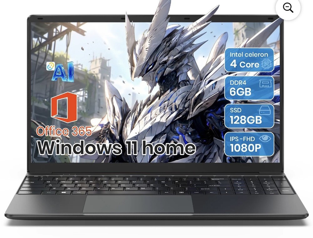 SGIN 15.6in Laptop 6GB DDR4 128GB SSD Windows 11 w/ 4-Core Intel Celeron Laptop