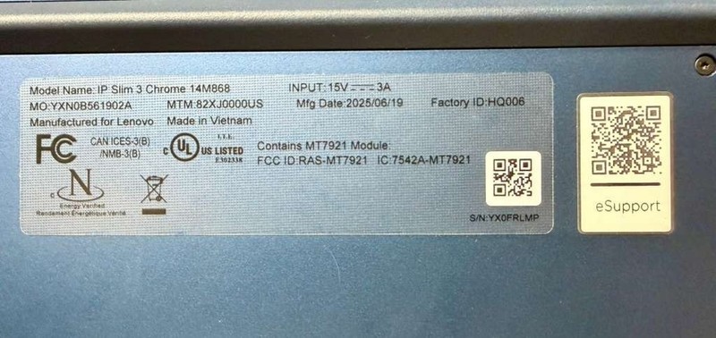 Lenovo IP Slim 3 Chrome 14" Touch MediaTek 4GB 64GB Chromebook 82XJ0000US OB gallery