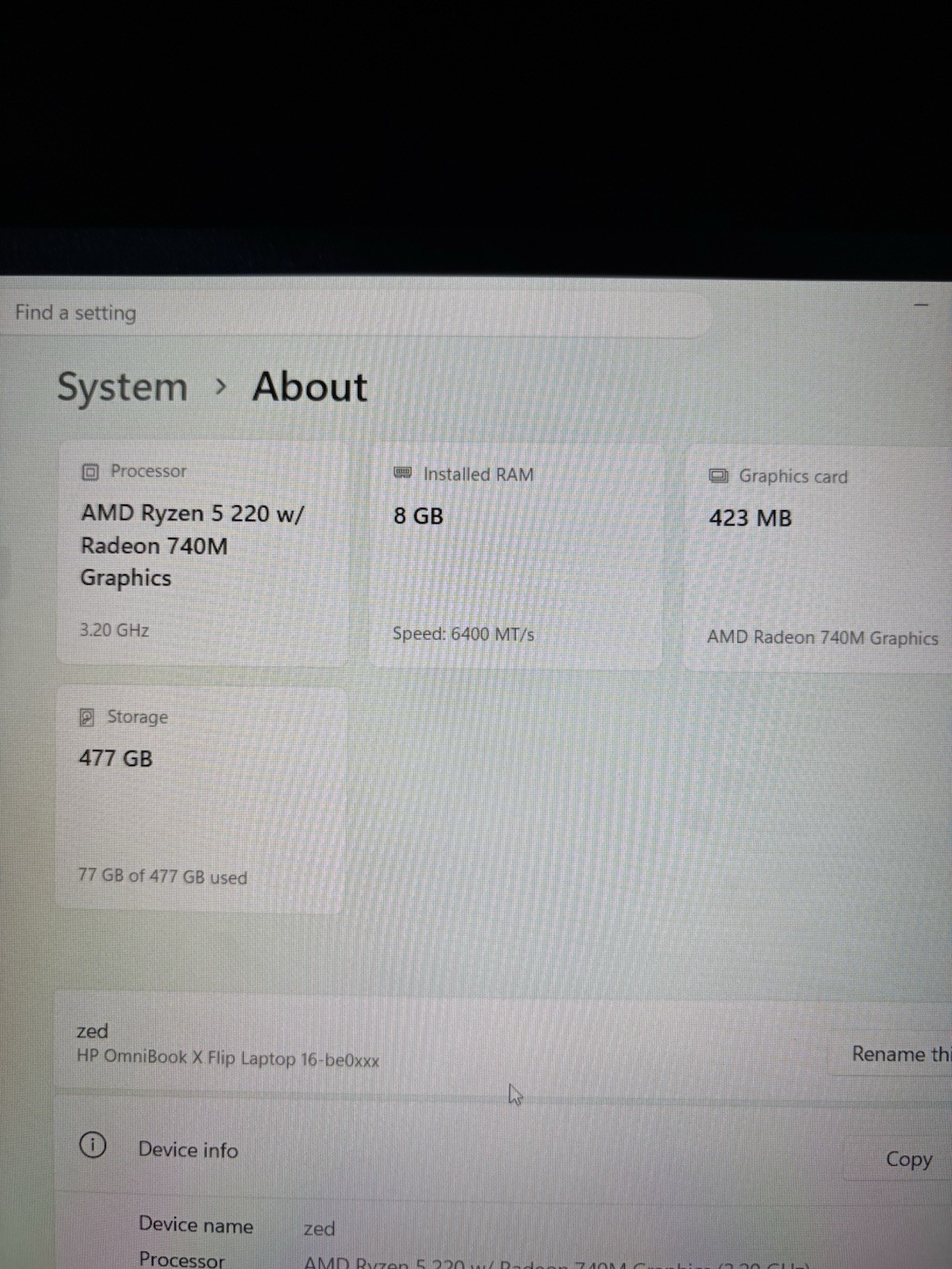 HP OmniBook X Flip 16" 2-in-1 Touch (Ryzen 5 220, 8GB RAM, 512GB SSD) Silver gallery