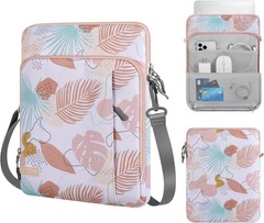 Sleeve for 13.3-14 Inch Laptop, Notebook Carrying Case with Pocket, Tropical Lea