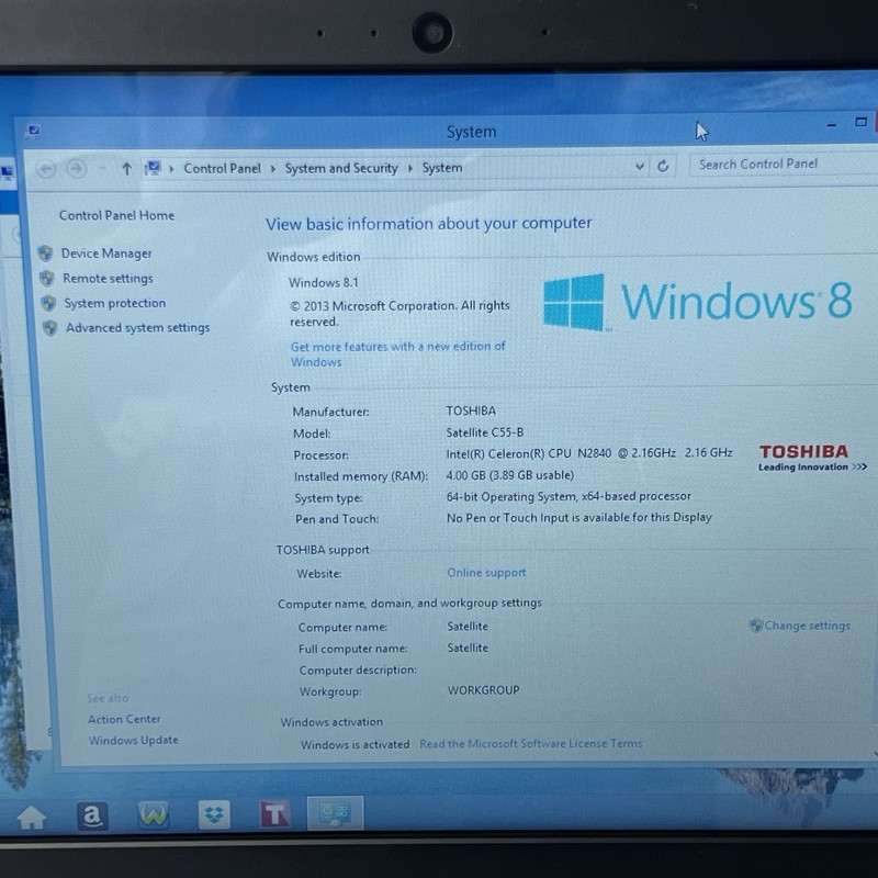 Toshiba Satellite C55-B5101 15.6" N2840 4GB 500GB Win 8.1 READ Description! gallery