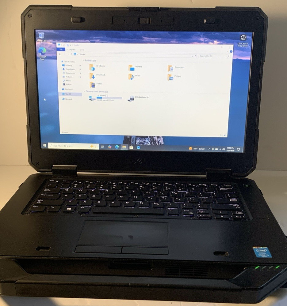 DELL LATITUDE 5404 RUGGED TOUCH i5-4310U 2.0GHZ 8GB RAM 256 SSD Win 10