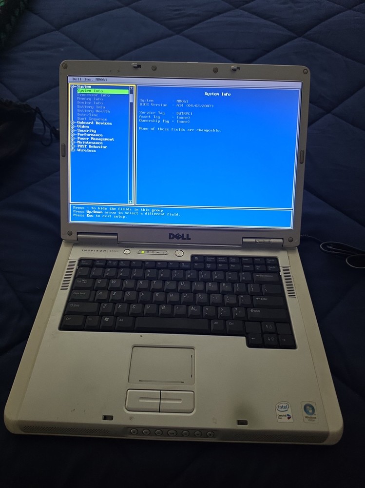 Dell Inspiron E1505 Intel Core Duo 06E8 1.60GHz 1 GB NO HDD