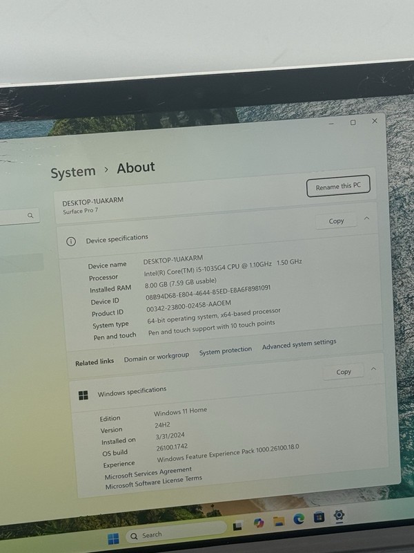 Microsoft Surface Pro 7 1866 i5-1035G4 8GB RAM 128GB NVMe Win11H READ gallery