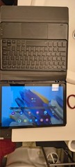 Samsung tablet black with case, charger and keyboard