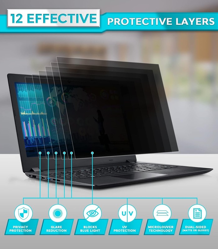 Laptop Privacy Screen 16 Inch - Removable Shield for 16:10 Widescreen Displa gallery