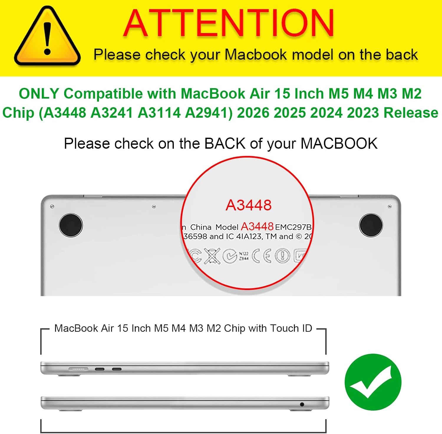 Case for MacBook Air 15 Inch A3448 A3241 A3114 A2941 (2023 2024 2025 2026 Releas gallery