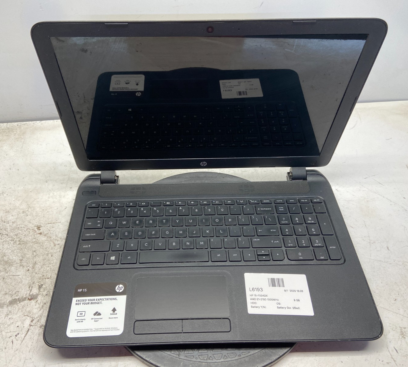 HP 15-F004DX AMD E1-2100 1000MHz 8 GB NO HDD gallery