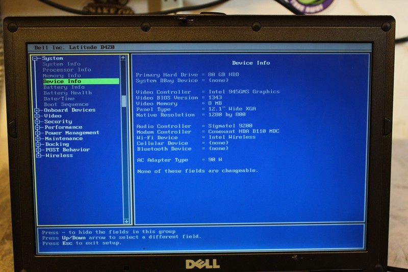 Dell Latitude D420 For Parts Booted 80GB HDD Wiped 1GB Ram Core Duo@1.20GHz CPU gallery