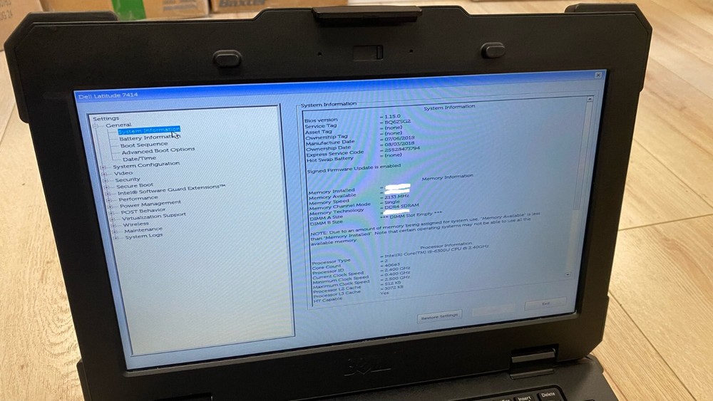 Dell Latitude 7414 Rugged 14" Core i5-6300u 8GB RAM 256GB SSD Windows10 Pro-3