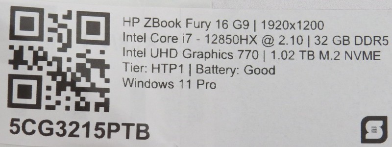 HP ZBook Fury G9 I7-12850HX 32GB DDR5 1TB m2 NVME RTX A2000 Win 11 Pro gallery