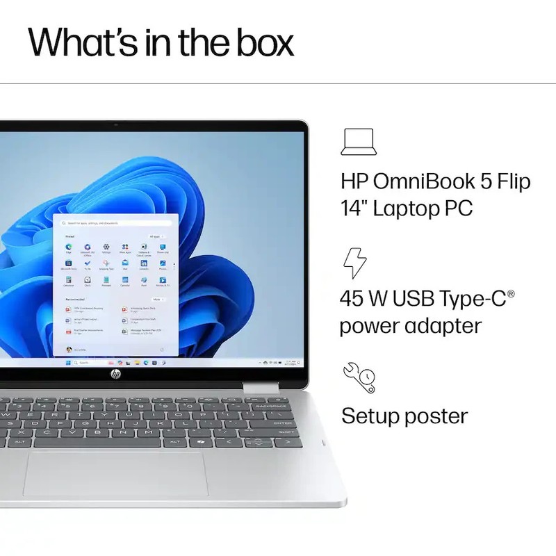 HP OmniBook 5 Flip 2-in-1 14" Touch-Screen Laptop Intel 5 120U 8GB RAM 512GB SSD gallery