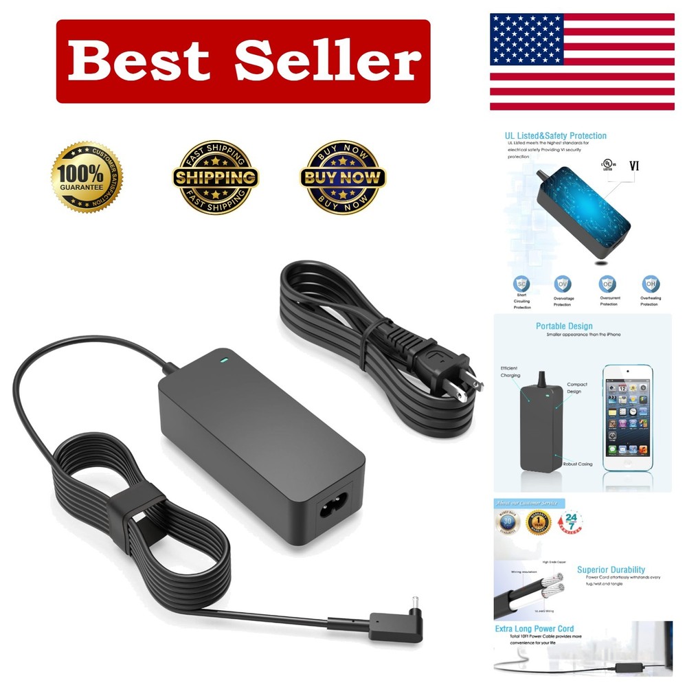 AC Charger Fit for Acer Travelmate X3 B3 B117 V15-51 TMX3410-M-866T N18P5 TMX341