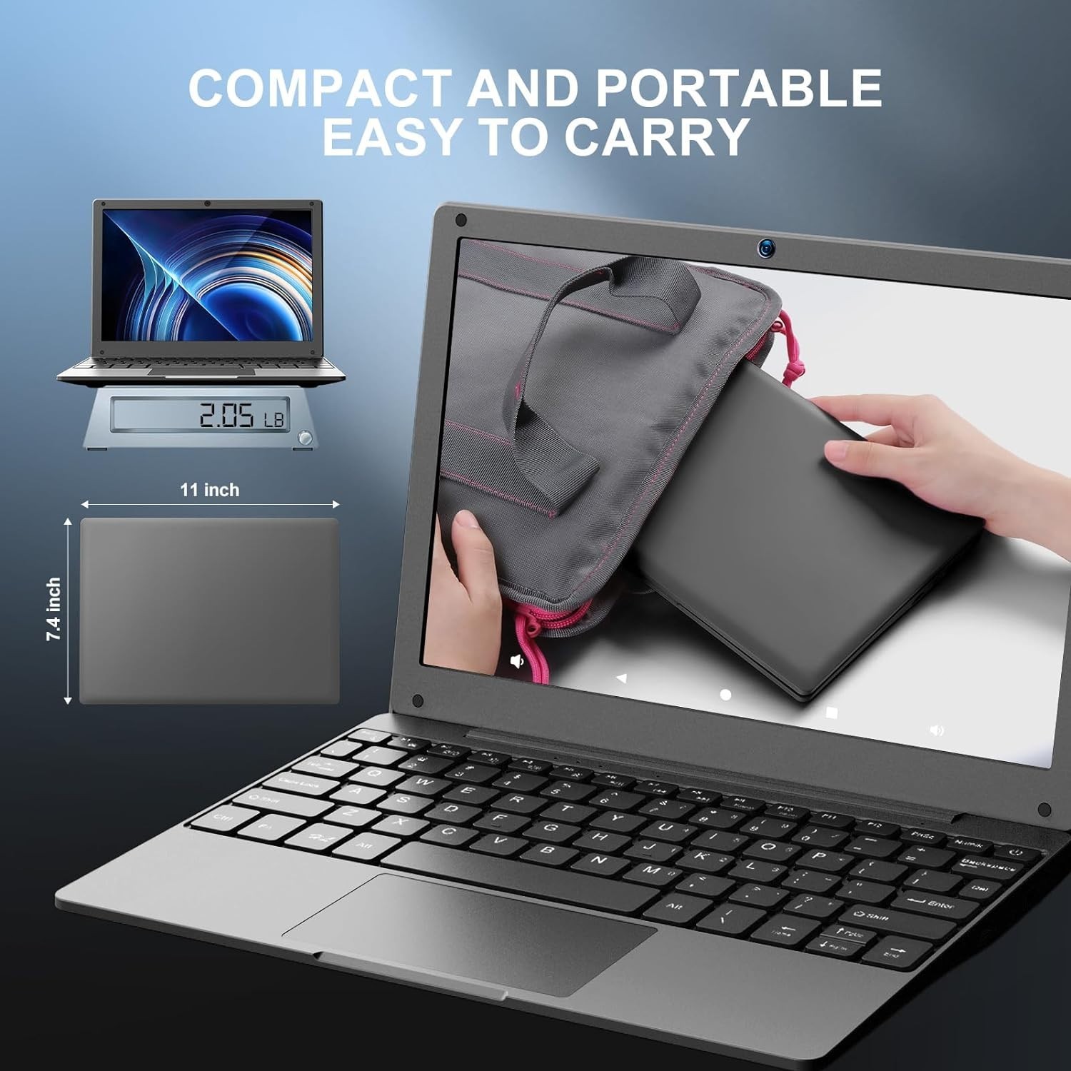 NBD Laptop Computer 10.1'' Quad Core Powered by Android 12.0 Netbook with WiFi gallery