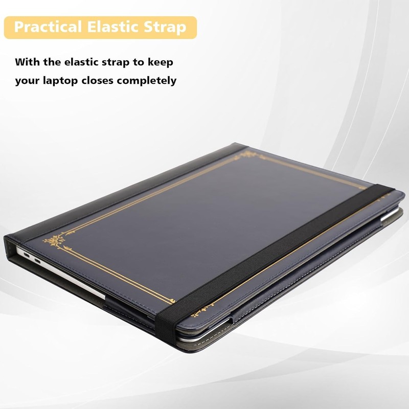 PU Leather MacBook Air 13" Case, Compatible with A2337 A2179 A1932 Models, Blue gallery
