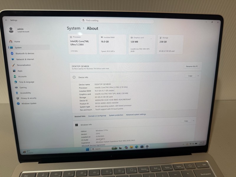 Microsoft Surface Laptop 7 13.8" Notebook Ultra 5 236V 16GB 256GB W11Pro Touch gallery