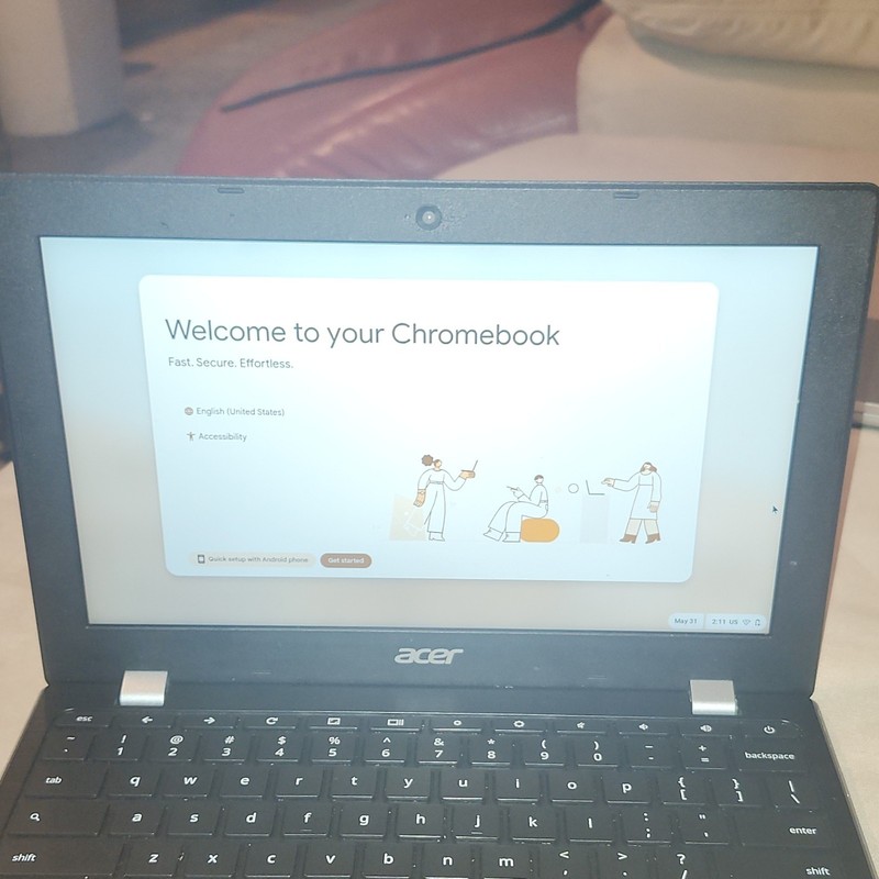 Acer Chromebook 11.6" Silver Laptop AMD Athlon SSD Chrome OS Webcam USB-C HDMI gallery