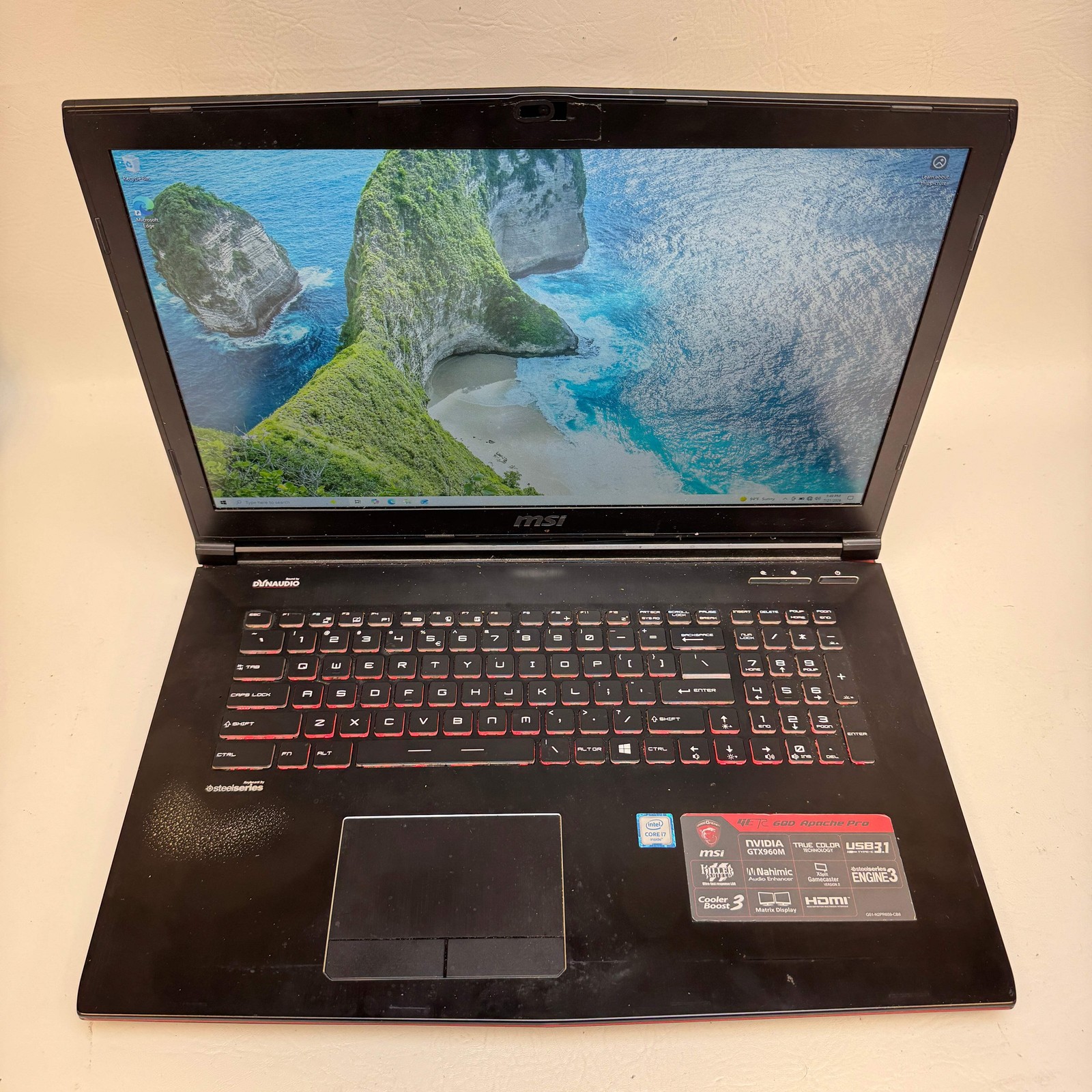 Broken MSI GE72 OI1N996 17.3" i7-6700HQ 2.6GHz 16GB RAM 256GB SSD GeForce GTX /B gallery
