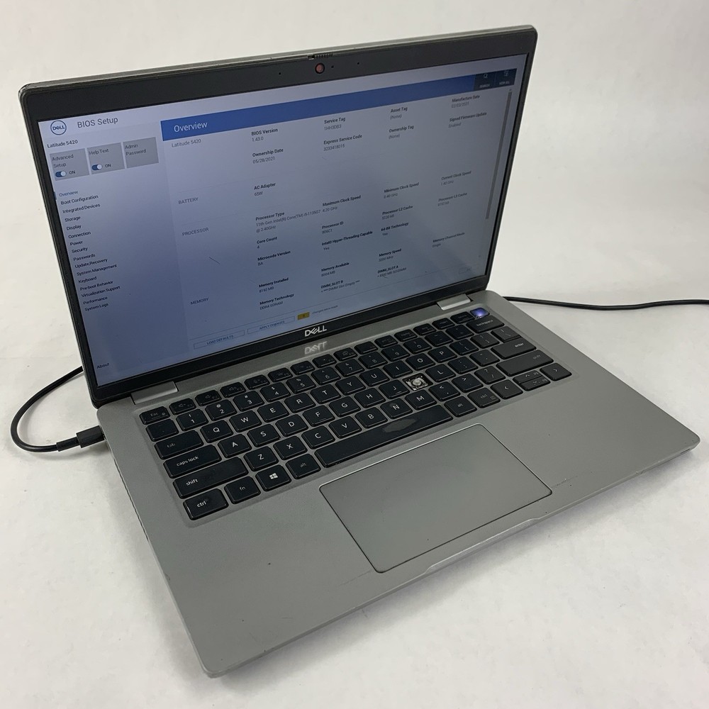 Dell Latitude 5420 14" i5-1135G7 1.40 GHz 8 GB RAM No SSD/OS/AC/BATT/K Key