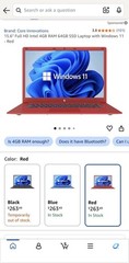 Core Innovations CLT2156RD 15.6″ FHD Intel Celeron 4GB 64GB SSD Win 11 Red
