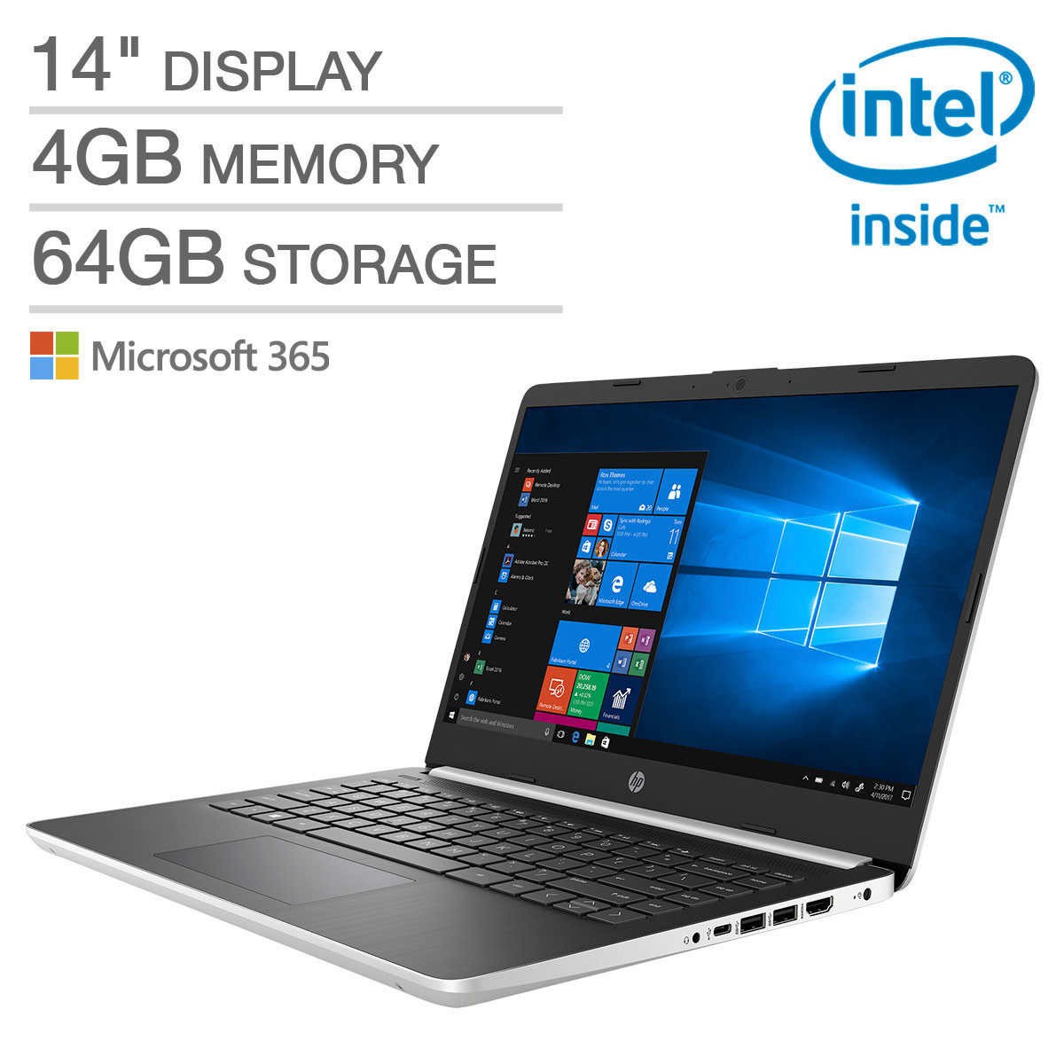 HP 14-dq0005cl 14" FHD IPS Laptop Intel Pentium Silver N5000 4GB 64GB eMMC Win10 gallery