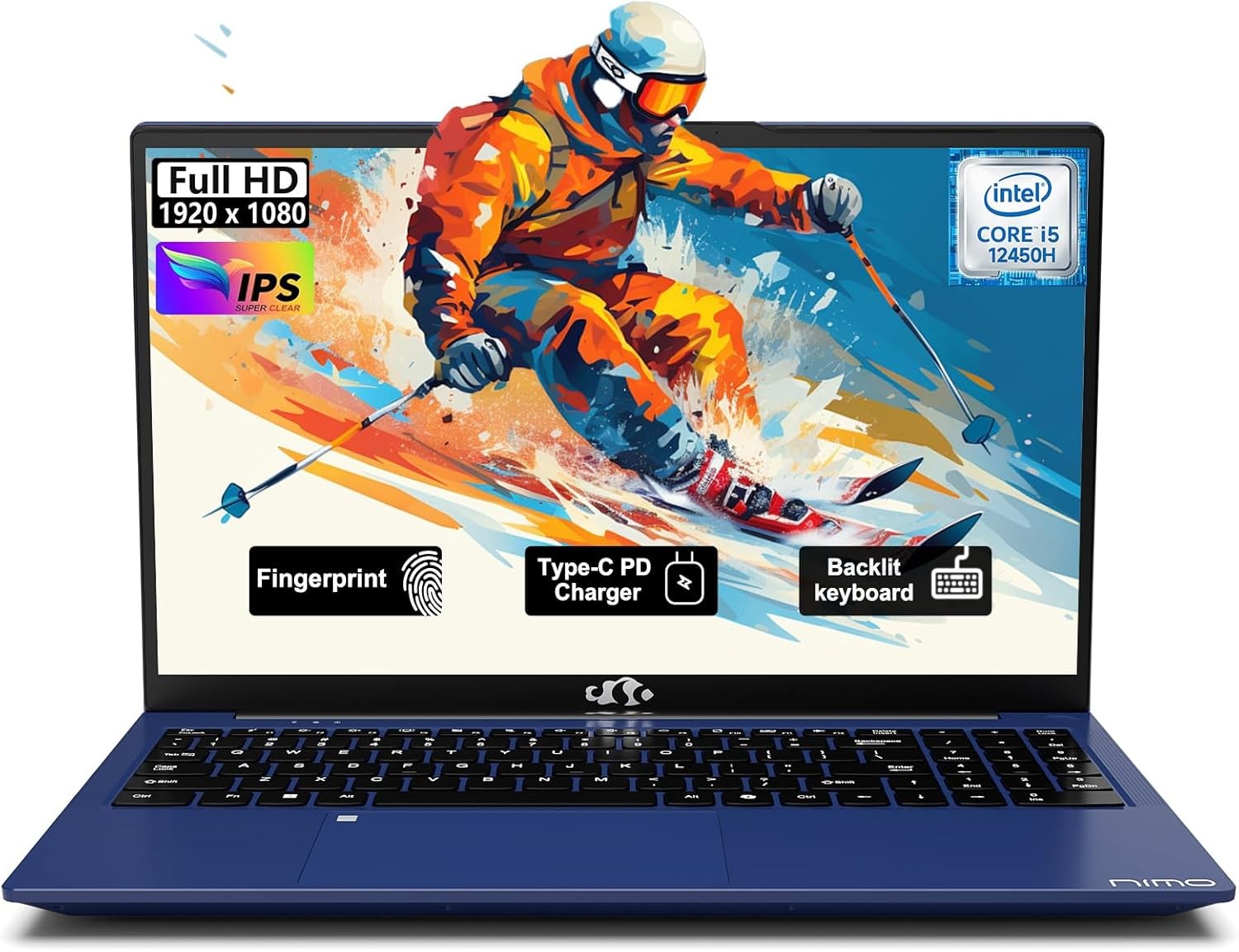 NIMO 15.6" FHD IPS Laptop, 8 Cores Intel i5-12450H 4.4GHz 32GB RAM 1TB SSD Win11 gallery