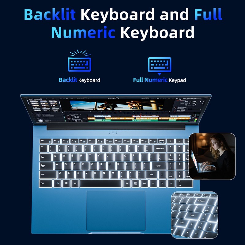 SGIN 15.6" FHD Laptop, Intel i3-10100Y, 16GB RAM, 1TB SSD, 3.90 Ghz，Win 11, WiFi gallery